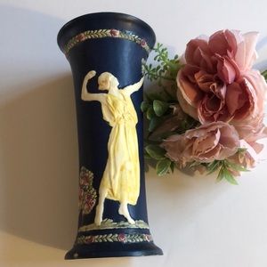 Weller Blue Vase with Grecian woman Vintage blue Weller Pottery Greek